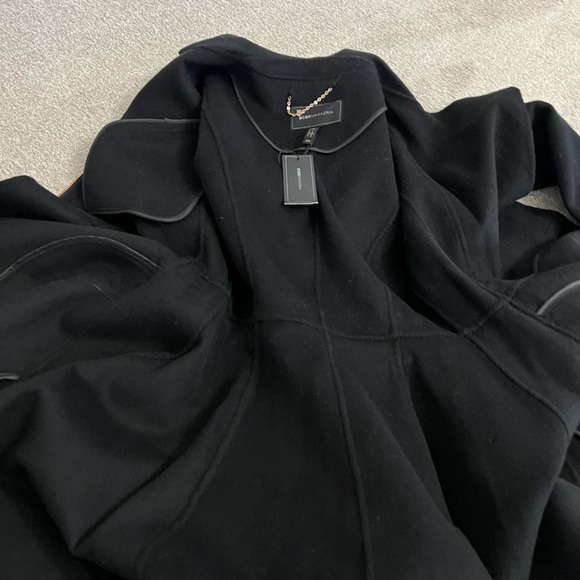 NET BCBGMAXAZRIA BLACK RYAN WOOL BLEND TRENCH COAT SZ XXSMALL - Picture 10 of 11